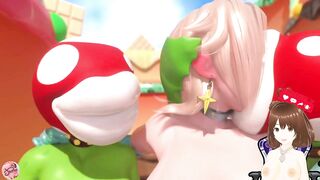Princess Peach from Super Mario Bros has a group sex - Jazziuu