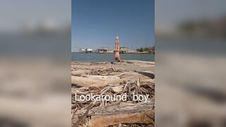 Handstand on the beach
