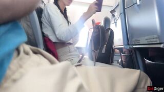 Insane Risky Tugjob until Cum in Public Airplane