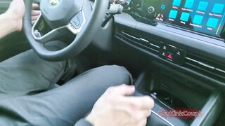 Cum Stained Shirt three Risky Car Joy