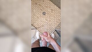 Massive semen fountain in the shower