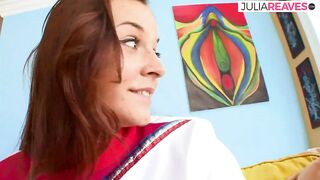 Samuel bangs a cute nice-looking cheerleader with his large jock