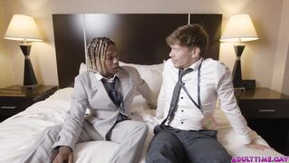 Watch what happens when 2 boys share hotel room the final night of a crypto expo! Work colleagues Ethan Pursue and Adrian Hart cheat on their girlfriends!