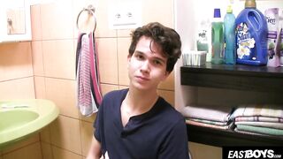 Gorgeous cute czech hunk stroking large knob