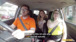 The SEX PARTY test for a fuckfest newbie with big beautiful woman - Fake Driving School