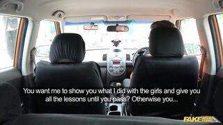Hawt blond likes large schlong unfathomable in her soaked British shaven cunt - Fake Driving School