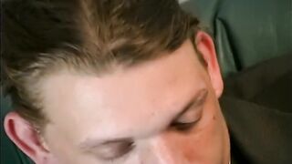 The teenage brunette hair involved in a coarse and wild bang