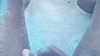 Enjoying my solo bathroom.