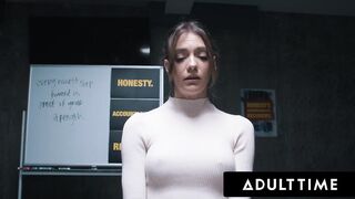 ADULT TIME - Sex Junkie Kenna James Soaks Strangers With SQUIRTING CLIMAX! HARD COARSE 3SOME!