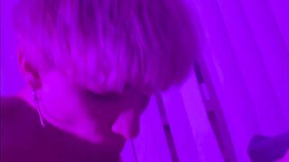 I tickle frenulum with my tongue and do oral, cum in my throat a lot of cum and groans. ASMR