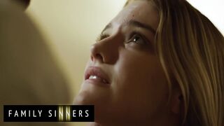 FAMILY SINNERS - Stepfather Makes His Glamorous Golden-haired Stepdaughter Squirt All Over The Daybed