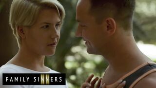 FAMILY SINNERS - Breasty Golden-haired’s Ideal Melons Bounce As That babe Rides Her Stepson’s Ramrod Passionately