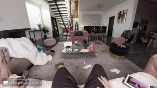 VR Bangers: 2 Hawt Maids Bang Hard And Get Facial In A Cheating Three-some FFM pt.1