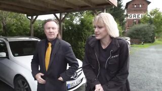 Tattoed blond gets drilled by massive ramrod with large George