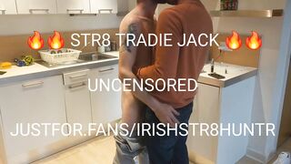 Straight Tradie Sitting on daddys lap