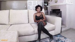 Breasty Black mother I'd like to fuck Gets Her Constricted Cunt Pounded Coarse By Large Dick Producer