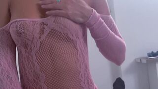 Fitness Model in Taut Costume Needs Rod & Implores Her Neighbour to Come Over