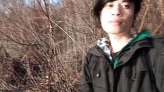 Jon Arteen takes his twink jock outside, pees in a lake and suddenly feels the urge to masturbate