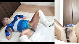 Squirting once more and another time! Endless female climax by silicone female mask crossdresser. with PROSTATE toy!