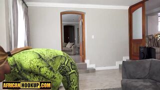 Giant Natural Boobs Ebony Dance Teacher Undresses To Please Sexually excited White Student