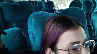 Oral sex and screwing with creampie in public service bus - BlakeProductions