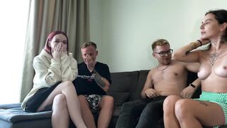 1st Time Swingers Exchange Wives for Wild Hotel Couch Share Screw Untill Spunk flow