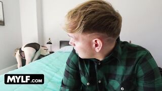 Lewd Stepmom Bounces Her Massive Boobs Riding Her Hung Stepson - MYLF