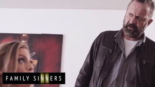 FAMILY SINNERS - Charming mother I'd like to fuck Cums Over And Over Until Her Stepson Empties His Load On Her Bush