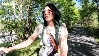 Riding a ramrod exposed on my bike in public