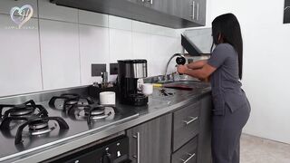 I'm the maid of my Boss, After cleans his abode, I should clean his jock with my throat