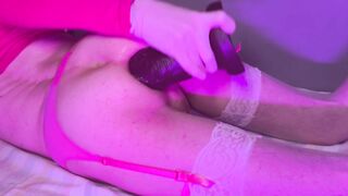 Demonstration of how I open my anal gap with biggest sex tool - stretching session