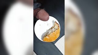 I cum in a pie during the time that wearing gloves in advance of eating it.