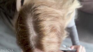 I watched Netflix with a hawt golden-haired & cum in throat