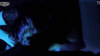 1st Time Masked Alt Small Gives Sloppy Blow job with Red Lips - Amateur