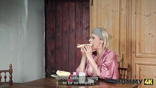 MOMMY4K. Mamma was having joy with a sausage, and then with youthful knob