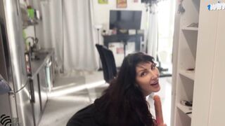 hawt mother i'd like to fuck sucked two schlongs and got a mouthful of cum