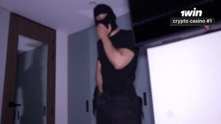 Stranger enters abode thinking that babe was alone and finds a brunette hair with a large booty