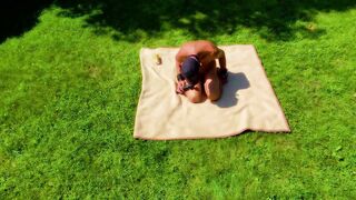 exposed pathetic pervert white thrall during outdoor party proof that his homo booty too take a soda can, CMNM