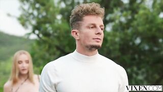 VIXEN Bratty Golden-haired College Beauties Polly Yangs And Era Queen Share A Weenie In Wicked Trio