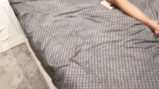 I Jerked off on Step Sister but That babe Caught Me and I Banged Her Throat Hard - Cum in Throat