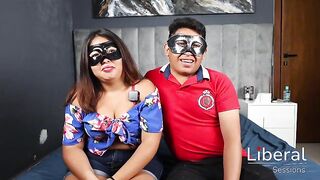 three ebony chaps have sex with a hotwife whilst her cuckold spouse watches