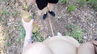 Latin babe undressed outdoors bangs stranger with dick sleeve forest