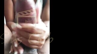 Ebony gal the color of sin gives a footjob to NegroTop's massive 24cm penis