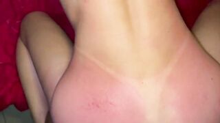 The golden-haired married woman with the plug couldn't take it anymore and asked to stop.