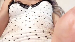 Glamorous and delightful soaked twat of a cute and sexually excited college virgin cutie