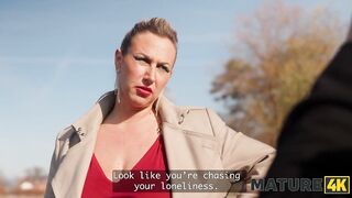 MATURE4K. Nerd tries Large Breasts for the 1st time