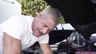 Lewd stepson bangs his stepdad real hard - homo porn