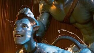 Homosexual Navi Avatar Intensive Blue Skin Anal Pounding