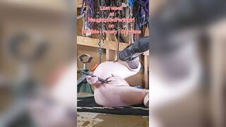 Wicked Redhead Cowgirl Bangs butthole Using farrier tool gaping anal opening!