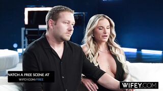 WIFEY Golden-haired Baddie Anastasia Shades Takes A Giant BBC Creampie As Hubby Watches